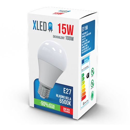 XLED E27 15W HB LED SIjalica 6500K,220V,1300Lm,Hladno Bela slika 3