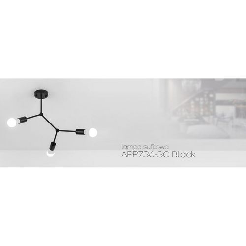 TOOLIGHT CLASSIC BLACK STROPNA SVJETILKA METAL LOFT APP736-3C crna slika 5