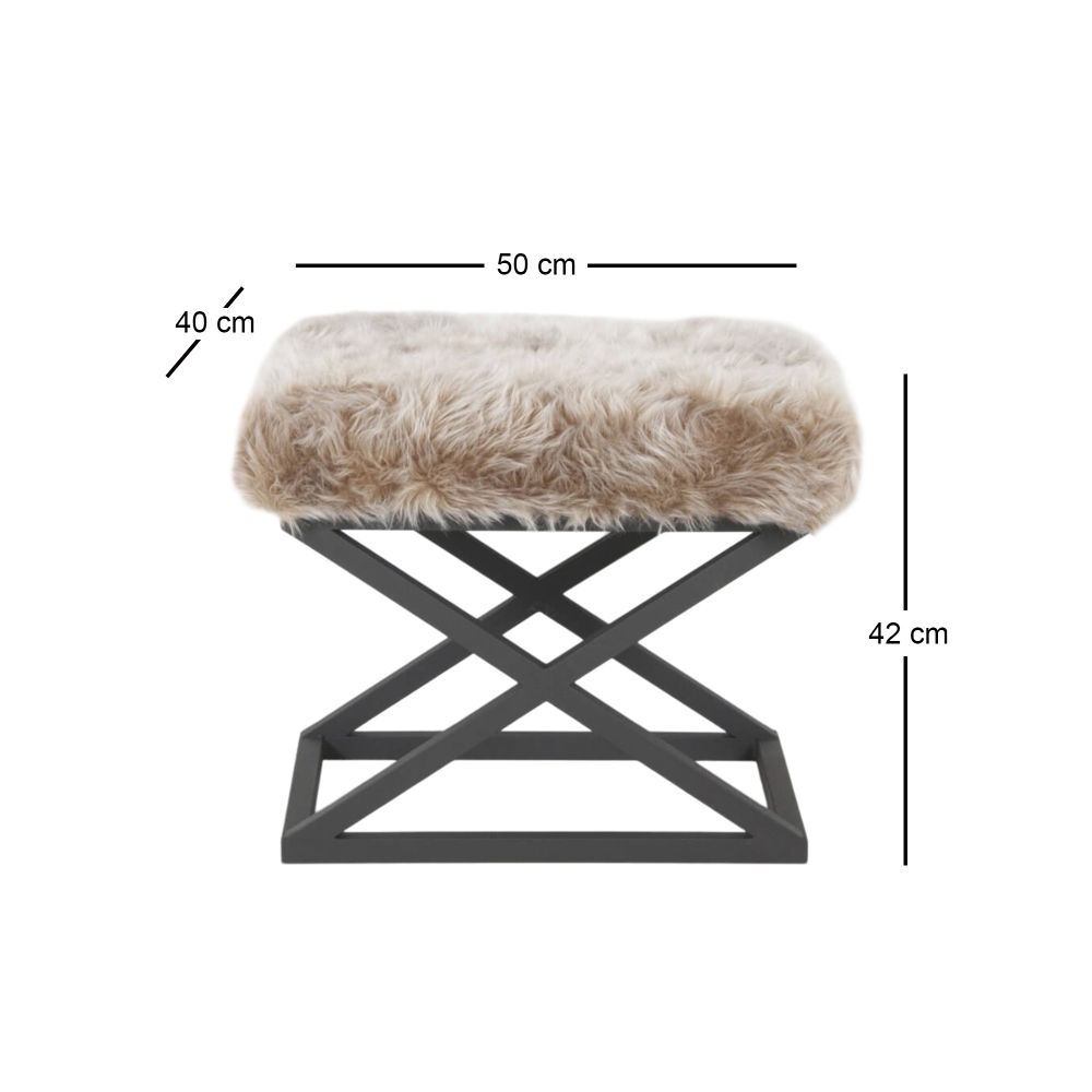 Capraz Plush Pufna - Crna, Siva v2 Crno-Siva slika 3