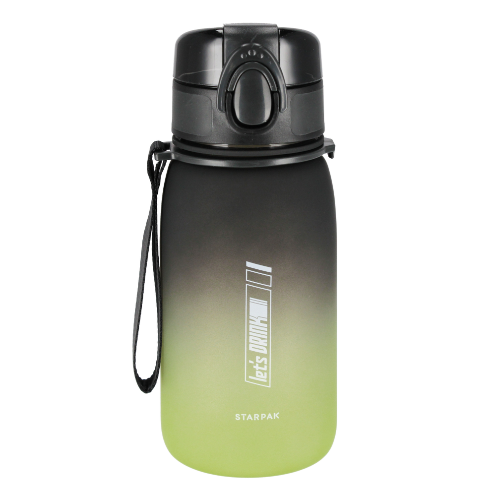 536877 STARPAK Boca za vodu Let's Drink 400ml, Crno-Zelena slika 1