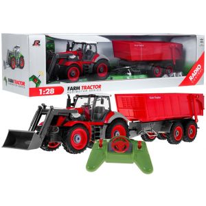 TRAKTOR s prikolicom u mjerilu 1:28 - crveni