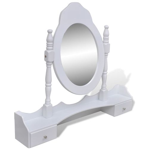 Toaletni stol s ogledalom i stolicom 7 ladica bijeli slika 72