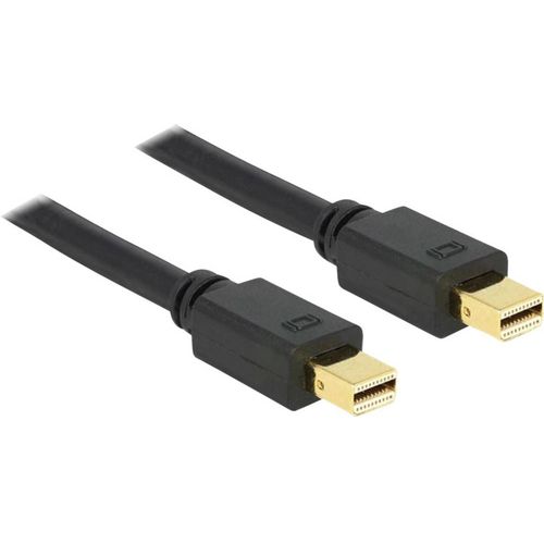 Delock Mini-DisplayPort priključni kabel Mini DisplayPort utikač, Mini DisplayPort utikač 2.00 m crna 83475 pozlaćeni kontakti DisplayPort kabel slika 1
