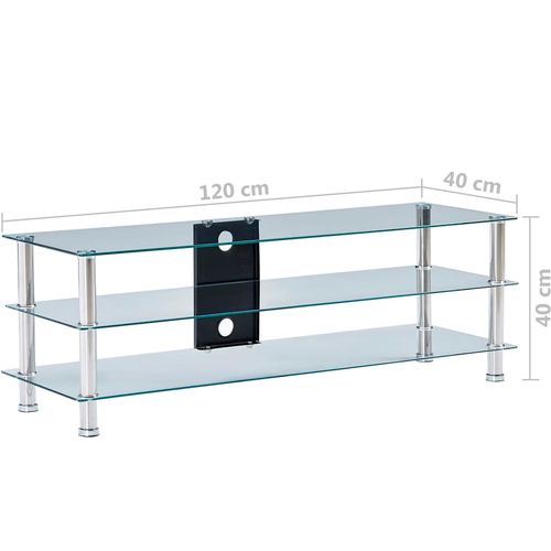 TV stalak od kaljenog stakla prozirni 120 x 40 x 40 cm slika 6