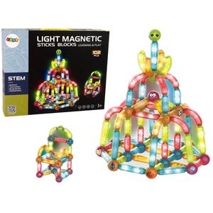 Set svjetlećih edukativnih magnetskih blokova - 102 elementa