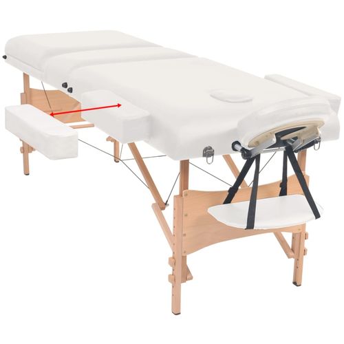 Sklopivi trodijelni masažni stol debljine 10 cm bijeli slika 37