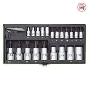 Proxxon Garnitura Nasadnih Torx Ključeva 1/4''+1/2'' TX8-TX60 / 24 dijelna - 23102