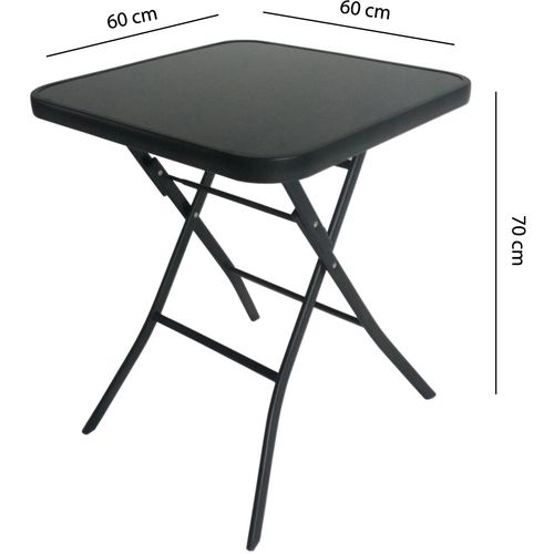 Modernhome sklopivi stol za terasu - crni - 60x60cm slika 8