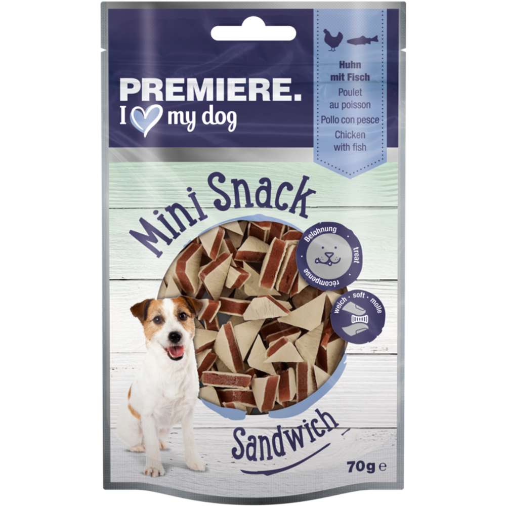 Premiere poslastica za pse Mini Snack Sandwich piletina i riba 70 g slika 1