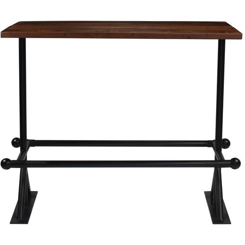 Barski stol od masivnog obnovljenog drva 150x70x107 cm tamno smeđi slika 26