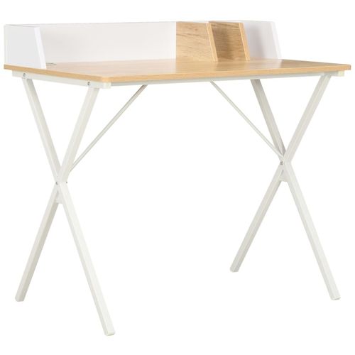 Radni stol bijela i prirodna boja 80 x 50 x 84 cm slika 20