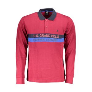 US GRAND POLO MEN'S LONG SLEEVED POLO SHIRT RED