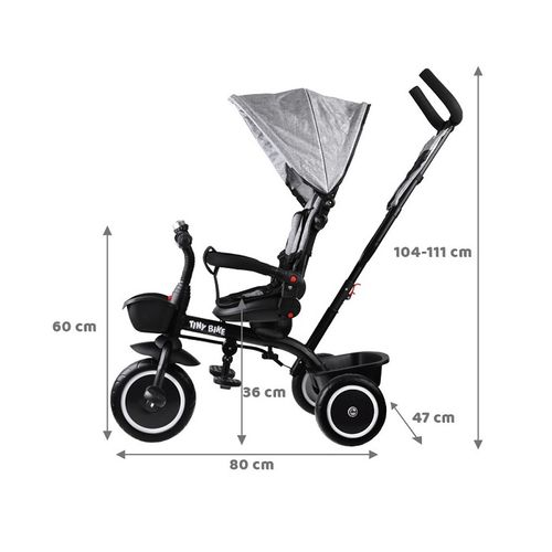 Tricikl Tiny bike 3 u 1 - Grey slika 4