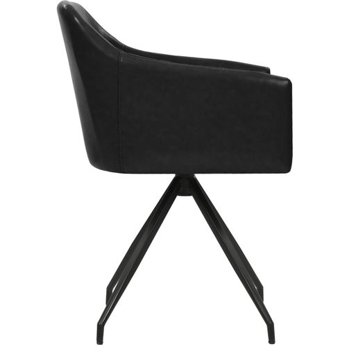 Blagovaonske stolice od umjetne kože okretne 4 kom crne slika 38