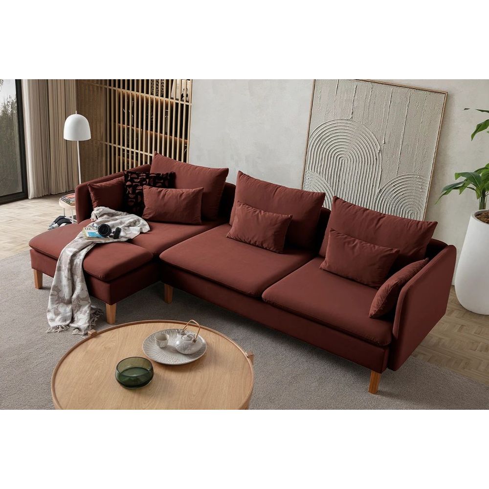 Ugaona Sofa Flexy Relax - boja: crvena pločica slika 4