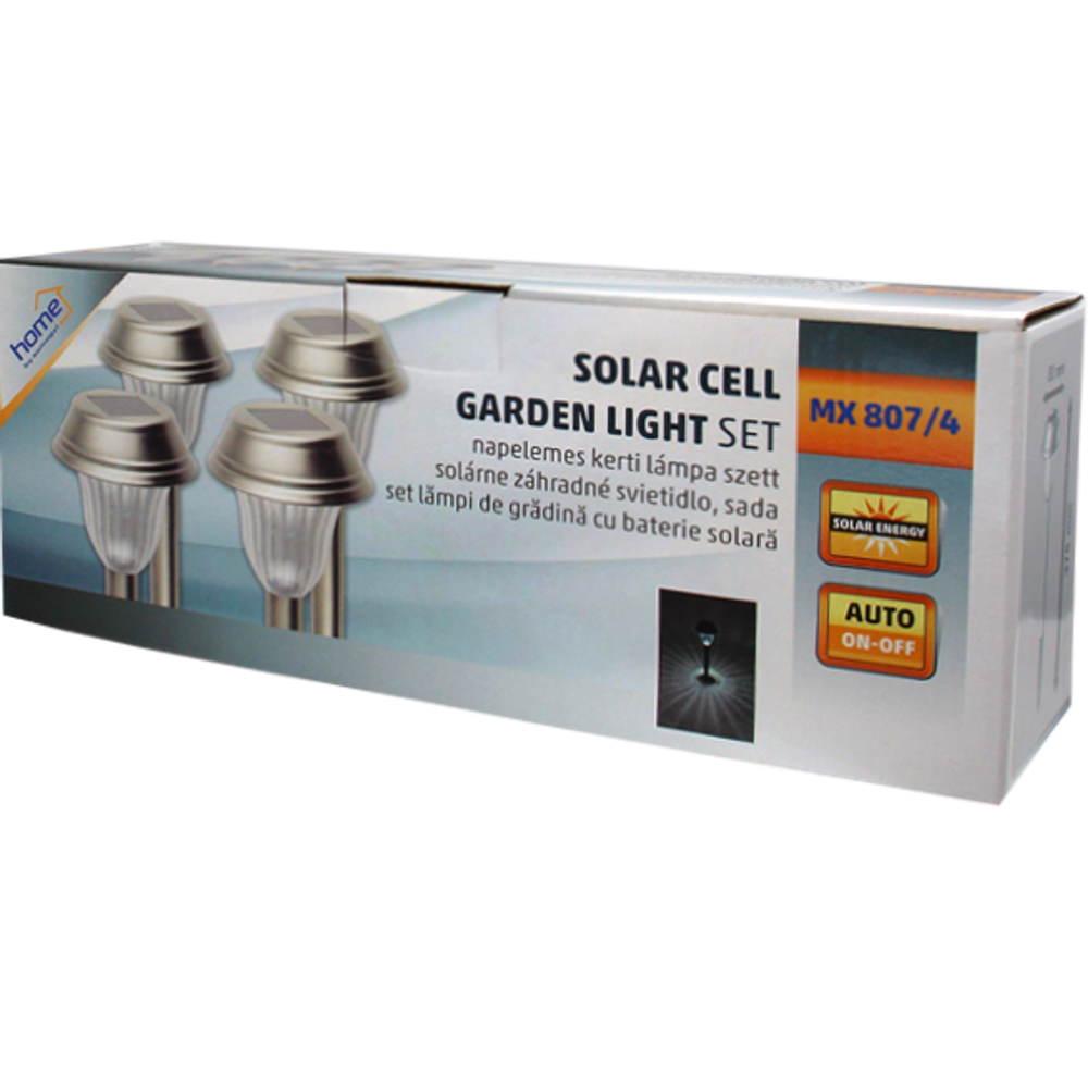 home Solarna vrtna LED lampa, metalna, set 4 komada, 200 mAh - MX 807/4 slika 2