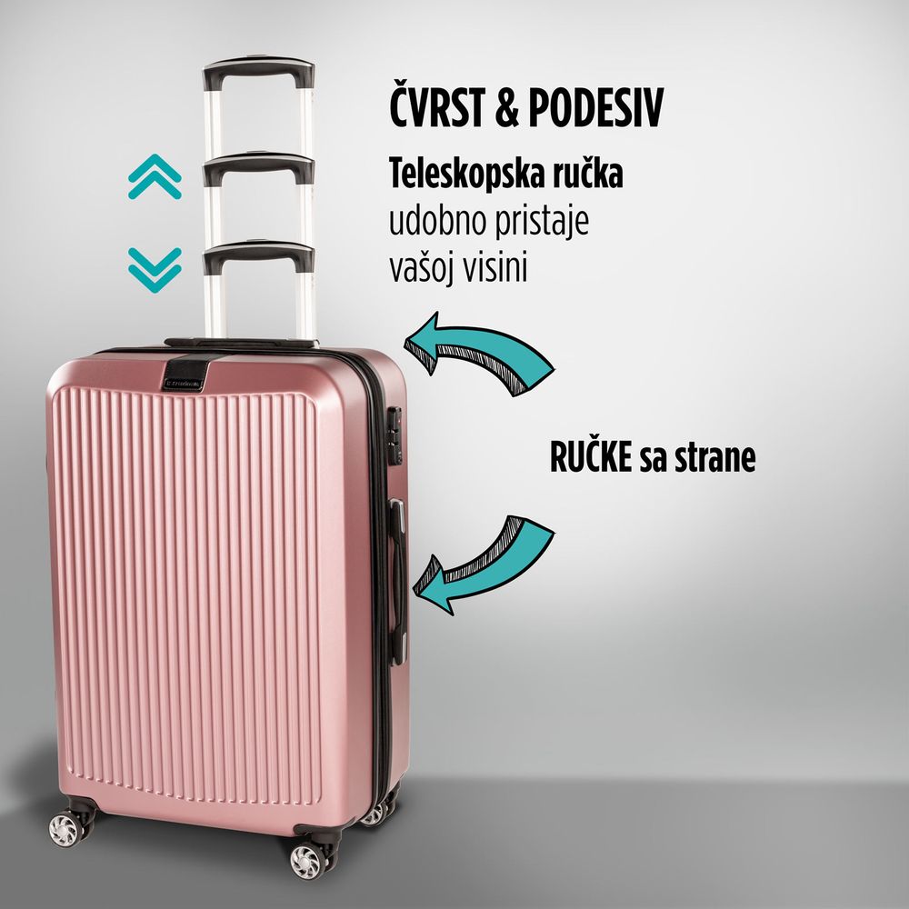 Scandinavia kofer 60 l / 67 cm, Carbon serija, rose gold slika 7