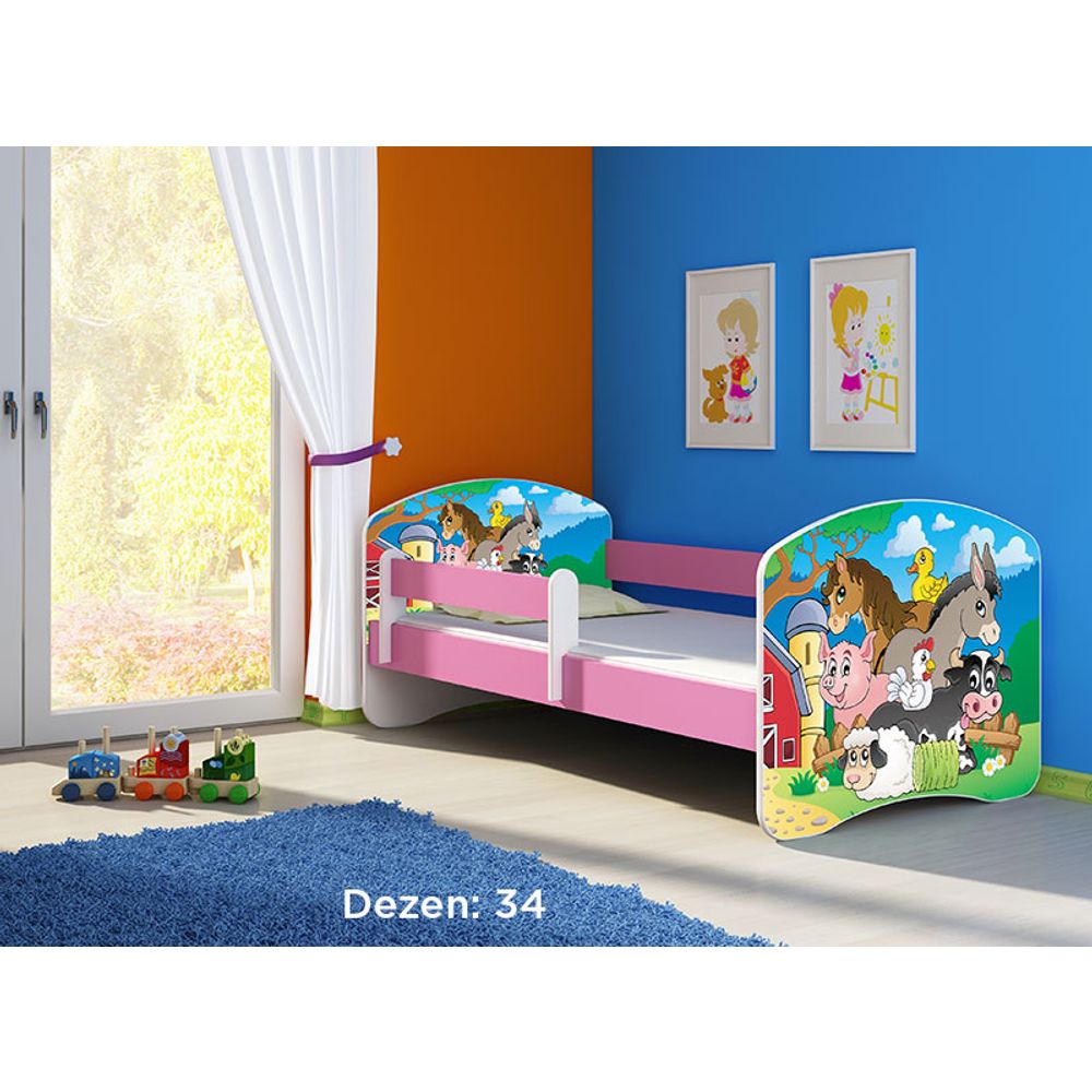 ACMA Dječiji krevet Acma II Pink - 160x80cm - Dezen 34 slika 2