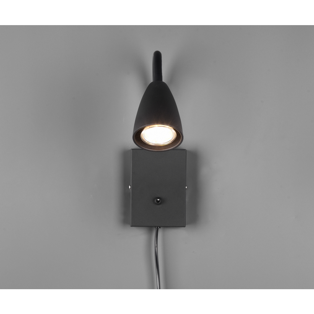 Wanda zidna lampa mat crno slika 2