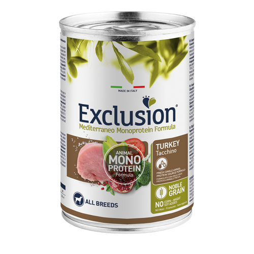 Exclusion Mediterraneo Monoprotein Formula Adult All breed, potpuna hrana za pse, puretina, 400 g slika 1