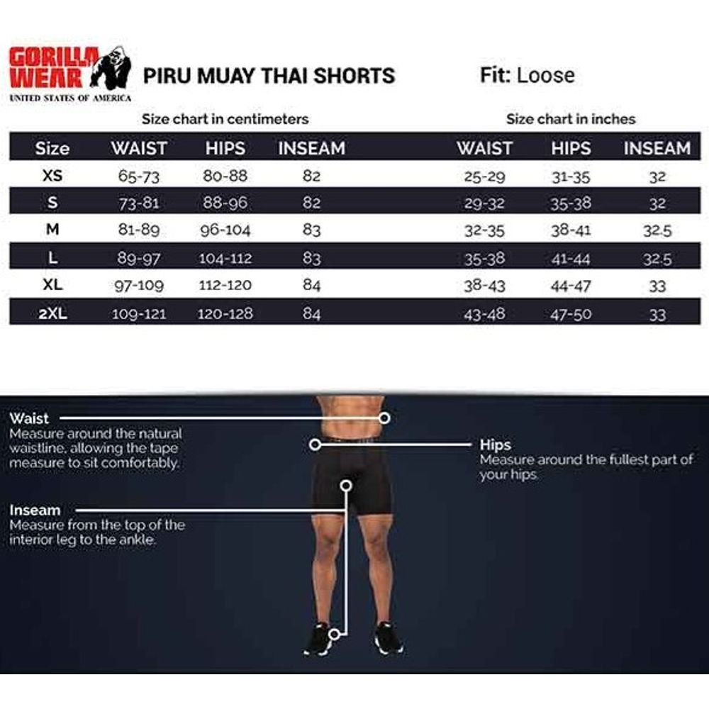 Gorilla Wear PIRU Muay Thai Šorc, Bijeli slika 6