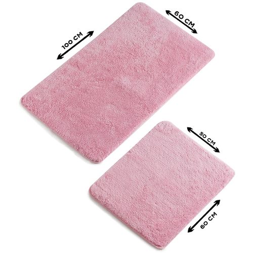 Colourful Cotton Set akrilnih kupaonskih prostirača (2 komada) Color of - Candy Pink slika 3