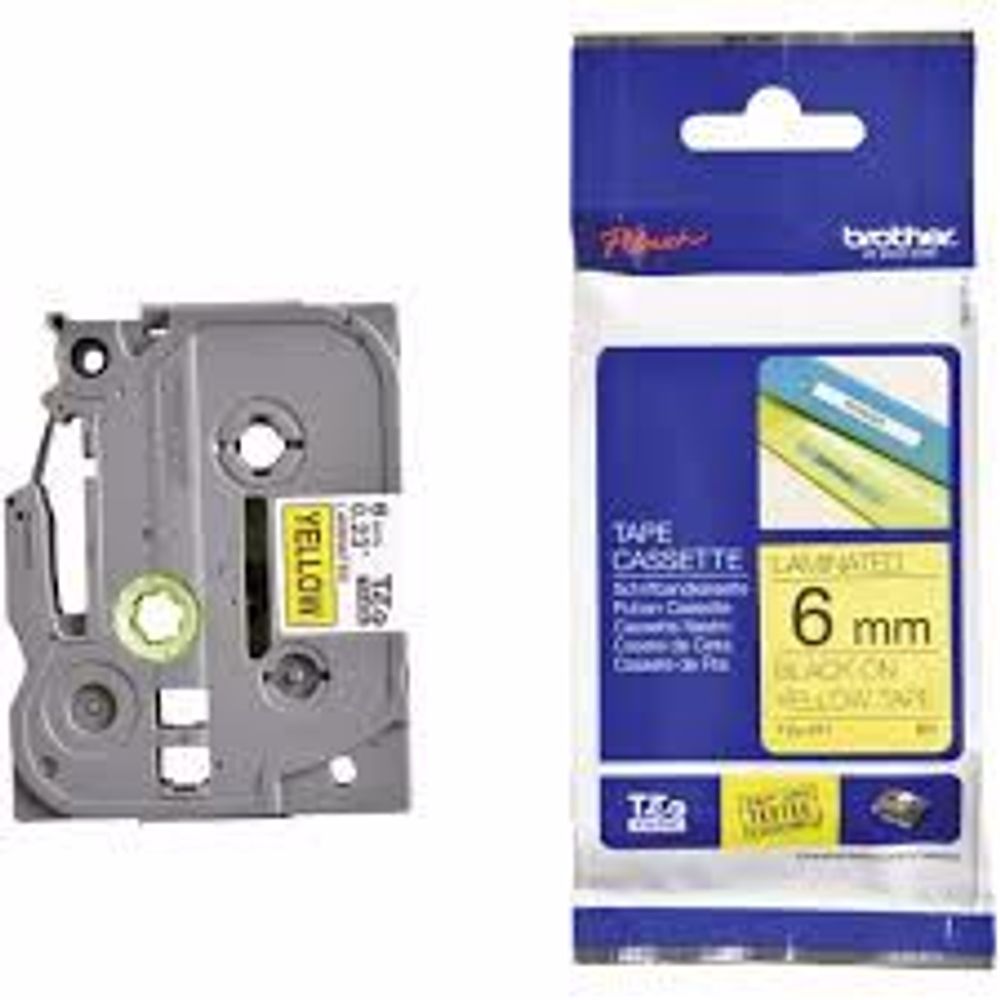 POT PAP BRO TRAKA TZE611 6mm crno na žuto slika 1