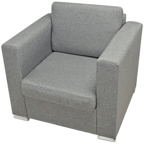 Trodijelni set sofa od tkanine svijetlosivi slika 54