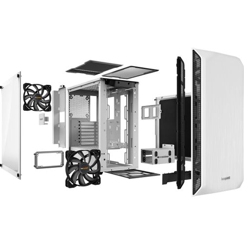 be quiet! BGW35 PURE BASE 500 Window White, MB compatibility: ATX / M-ATX / Mini-ITX, Two pre-installed be quiet! Pure Wings 2 140mm fans, including space for water cooling radiators up to 360mm slika 3