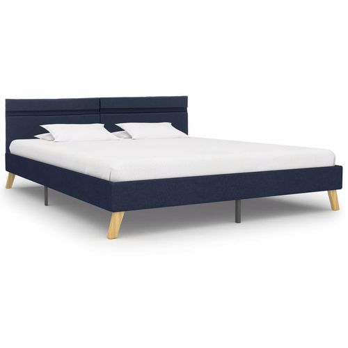 Okvir za krevet od tkanine s LED svjetlom plavi 180x200 cm slika 2