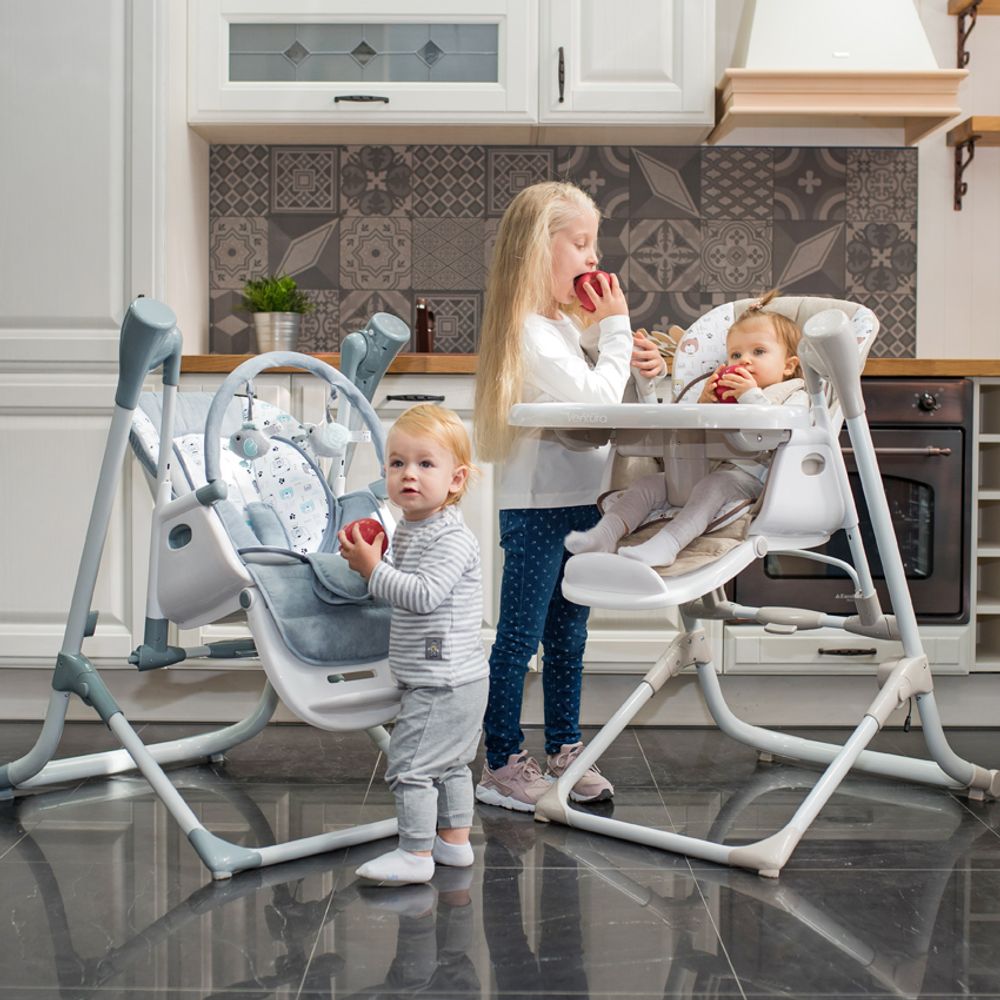 Lorelli Hranilica i ležaljka Ventura 2U1, Grey Trees slika 10