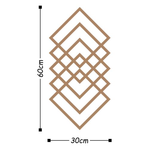 Wallity Metalna zidna dekoracija, Geometry - Copper slika 3