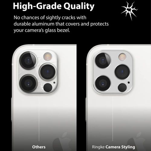 Ringke – Camera Styling za iPhone 12 Pro Max – srebrna boja slika 3