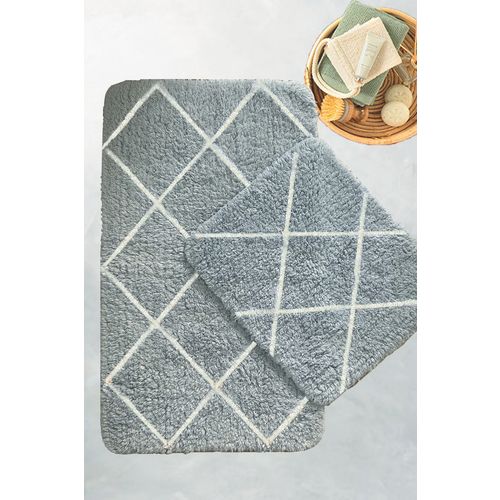 Alinda - Grey Grey Bathmat Set (2 Pieces) slika 1