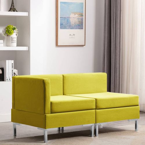 2-dijelni set sofa od tkanine žuti slika 24