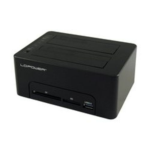 HDD DOCKING LC-DOCK-U3-CR USB3.0 2x HDD/SSD Cardreader + 1x USB3.0 HUB Black slika 1