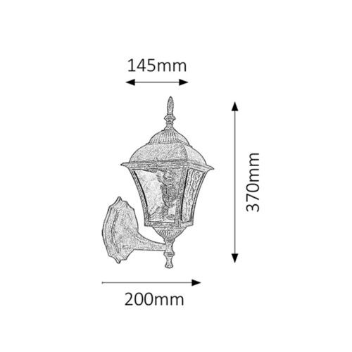 Rabalux Toscana spoljna zidna lampa E27 60W staro zlatoIP43 Spoljna rasveta slika 2