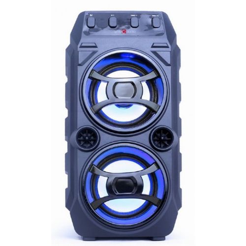SPK-BT-13 Gembird Portable Bluetooth karaoke speaker 2x5W, FM, USB, SD, MIC 6,35mm, LED,black slika 2