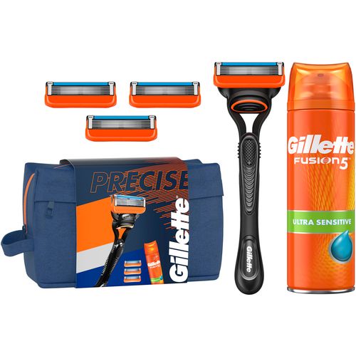 Gillette Poklon paket Brijač & Zamjenske patrone & Gel za brijanje 200 ml + kozmetička torbica slika 1