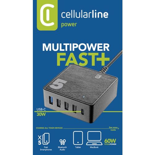 Cellularline kućni punjač Multipower 5 Fast + 60W slika 4
