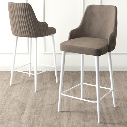 Enox - Cappuccino, White Cappuccino
White Bar Stool Set (2 Pieces) slika 2