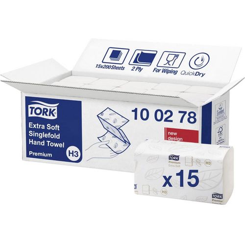 TORK 100278 Zickzack Premium papirnati ručnici (D x Š) 23 cm x 22.6 cm jarko-bijela 15 x 200 listova/paket  3000 St. slika 1