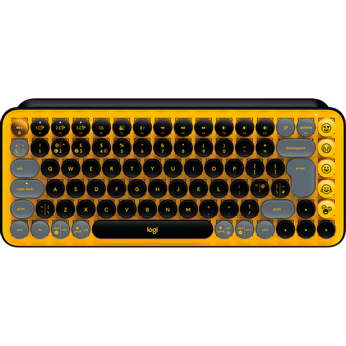 LOGITECH POP Keys Wireless Mechanical Keyboard With Emoji Keys - BLAST_YELLOW - US INT'L - BT - INTNL - BOLT slika 1