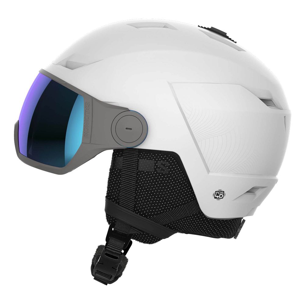 Salomon Ženska kaciga za skijanje Icon LT Visor, White/UN ML Blue slika 3