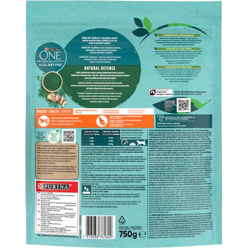 	 PURINA ONE® DUAL NATURE ZA STERILIZIRANE MAČKE Bogata govedinom, 8x750g slika 2