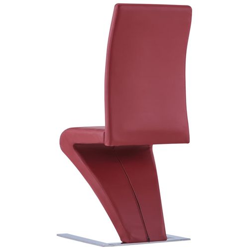 Blagovaonske stolice cik-cak oblika od umjetne kože 4 kom crvene slika 26