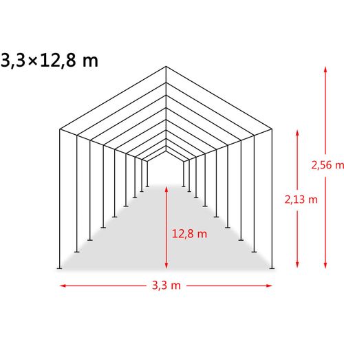 Uklonjivi šator za stoku PVC 550 g/m² 3,3 x 12,8 m tamnozeleni slika 46
