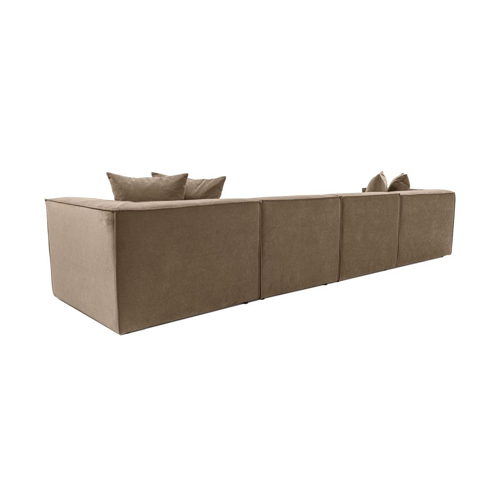 Sora (L1-O1-O1-1R-POUFFE) - Ugao Sofa u Boji Braon slika 10