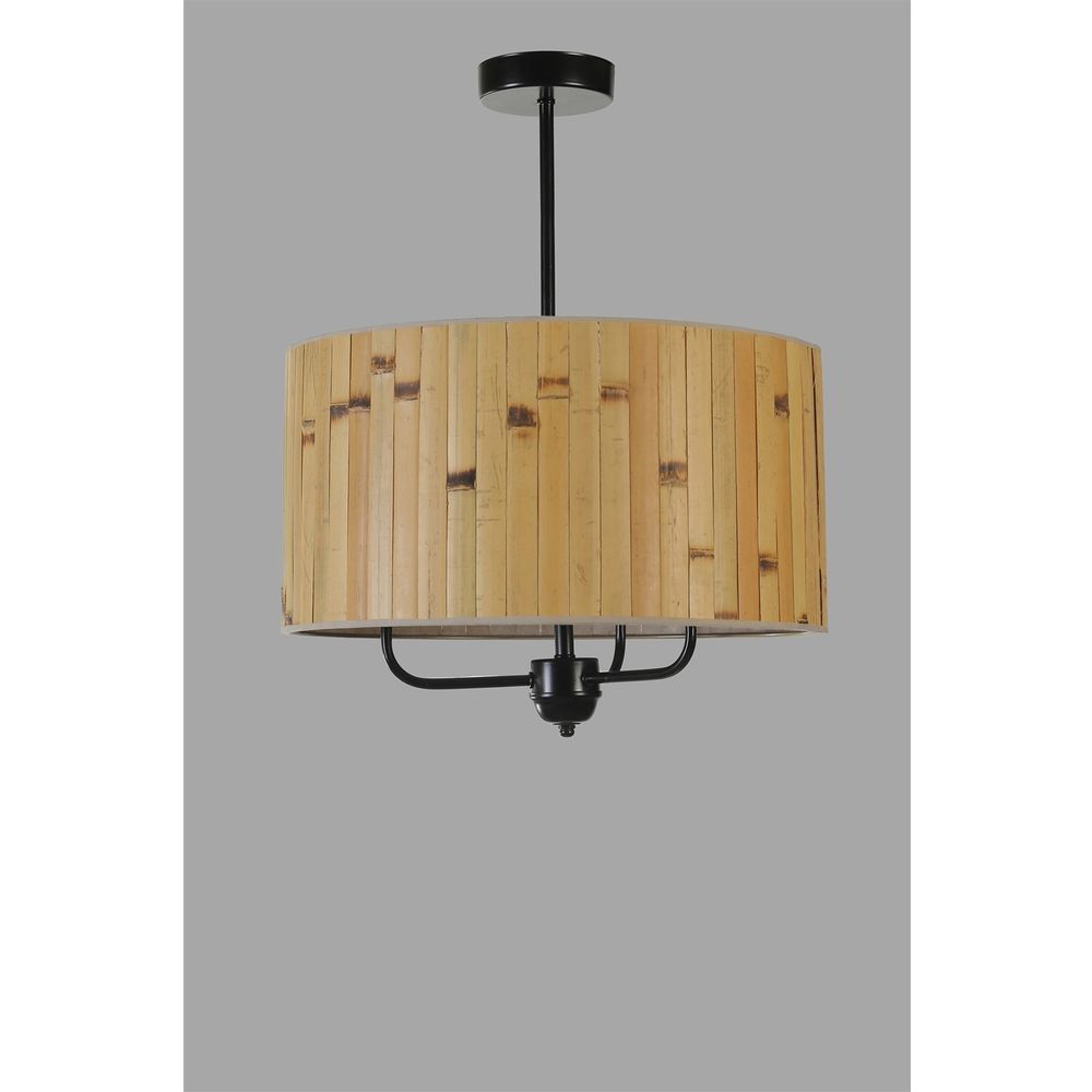Elegantni Bambu 02 Abajurlu 3 Lü Sarkıt Avize u Oak Black slika 4