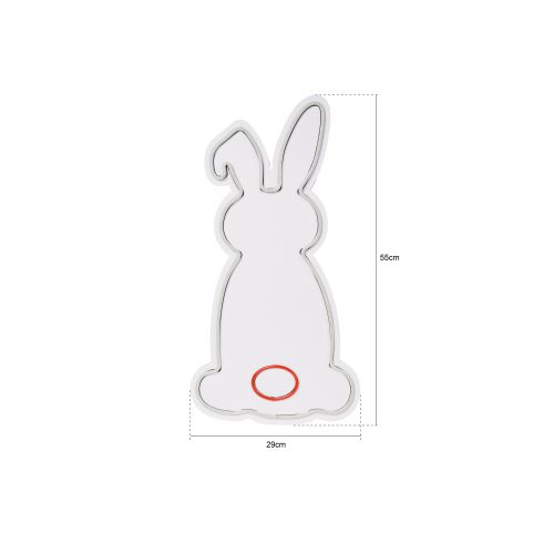 Wallity Ukrasna plastična LED rasvjeta, Rabbit - Pink, Blue slika 7